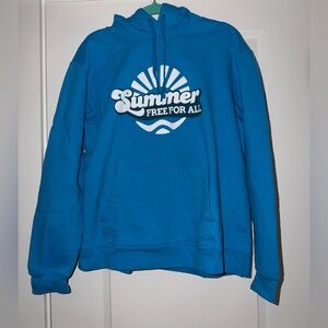 Blue Graphic Hoodie, L